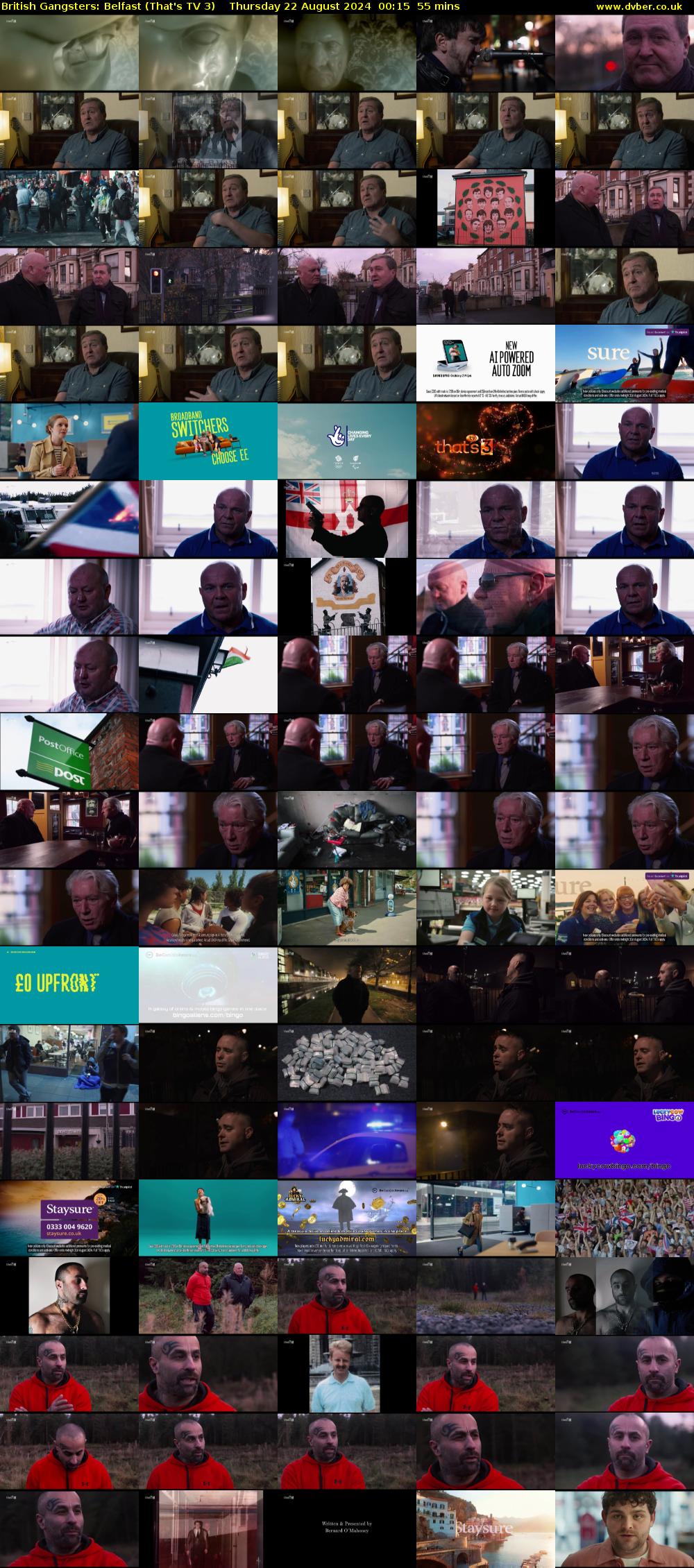 British Gangsters: Belfast (That's TV 3) Thursday 22 August 2024 00:15 - 01:10