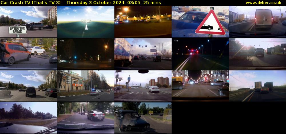 Car Crash TV (That's TV 3) Thursday 3 October 2024 03:05 - 03:30