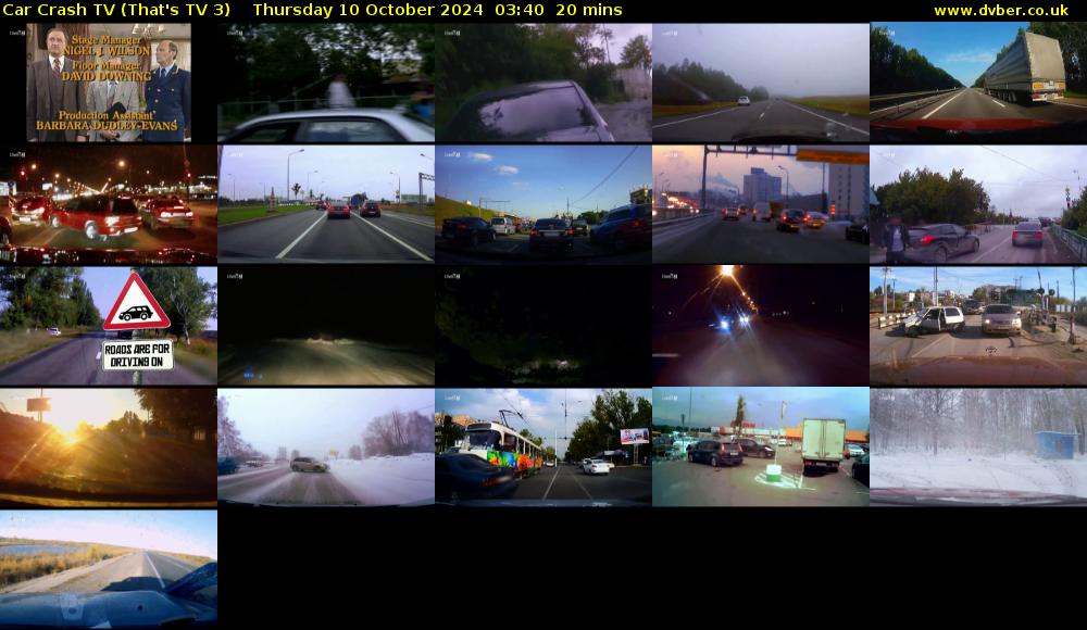 Car Crash TV (That's TV 3) Thursday 10 October 2024 03:40 - 04:00