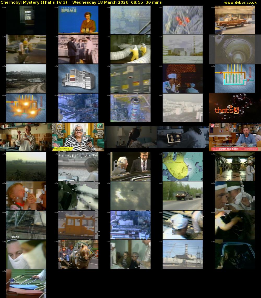 Chernobyl Mystery (That's TV 3) Wednesday 18 March 2026 08:55 - 09:25
