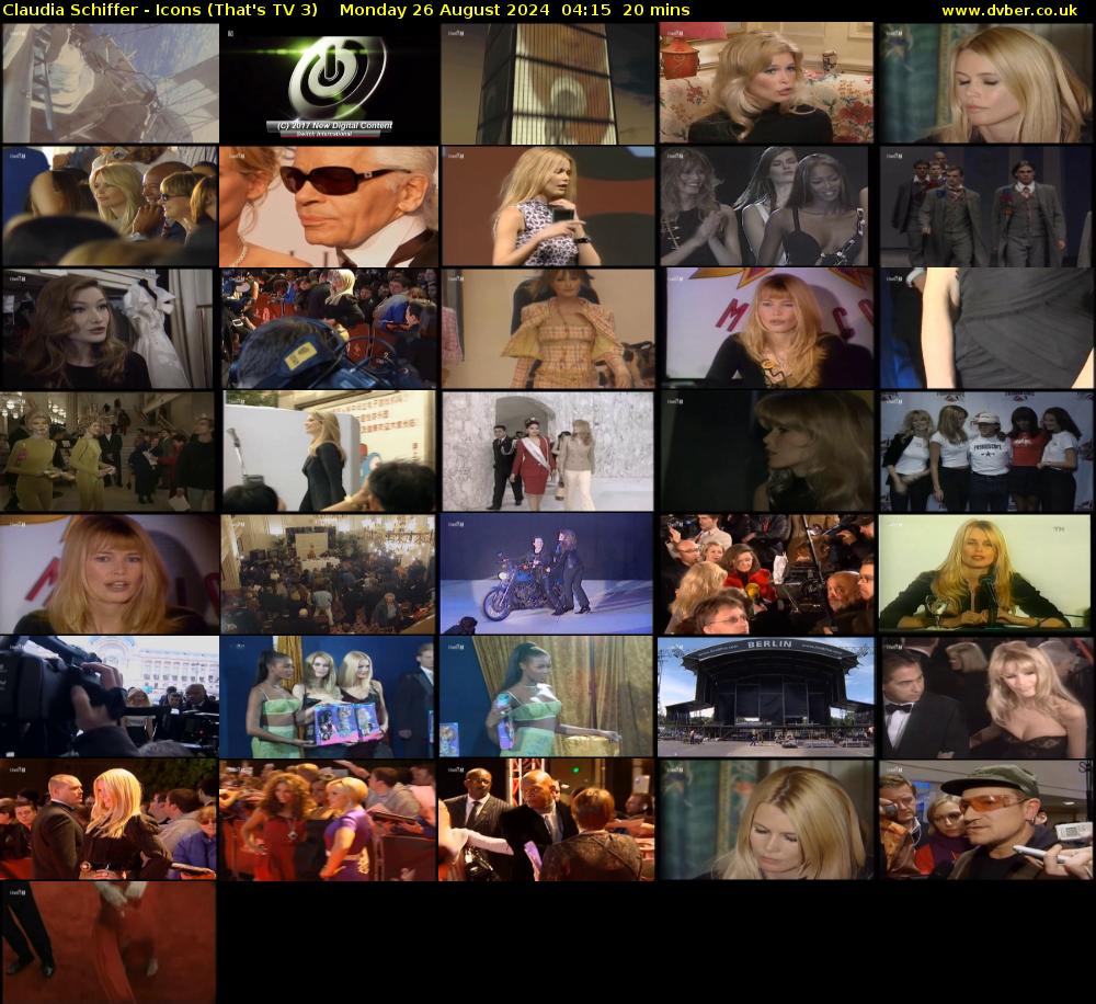 Claudia Schiffer - Icons (That's TV 3) Monday 26 August 2024 04:15 - 04:35