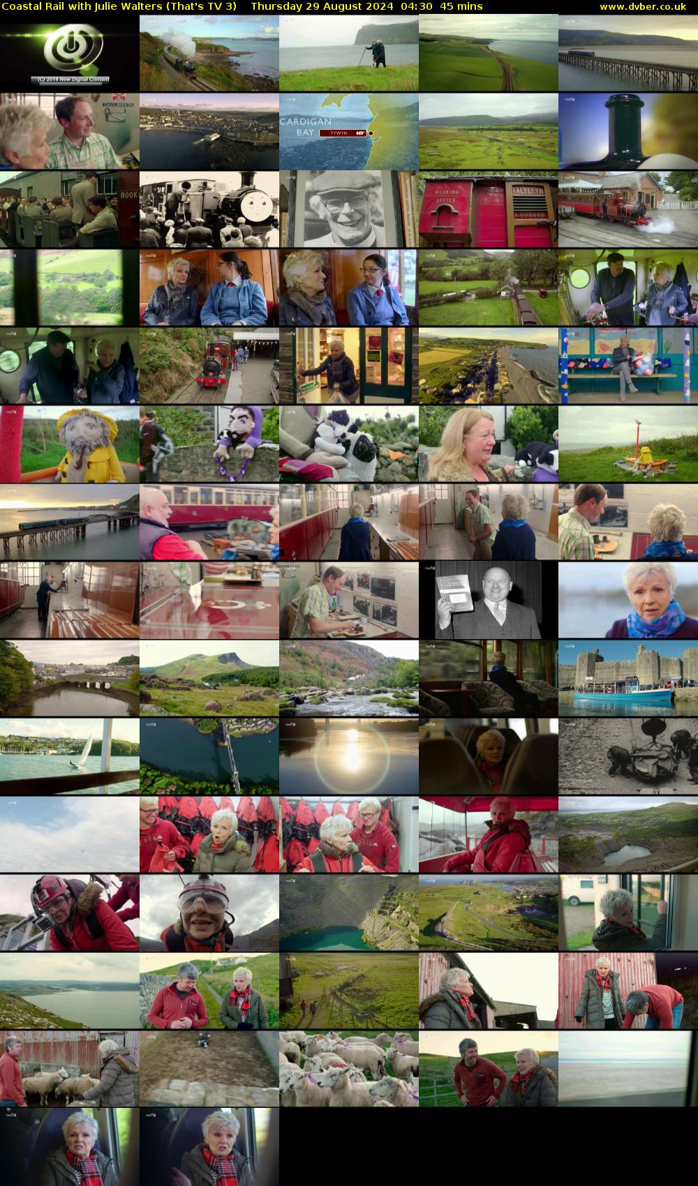 Coastal Rail with Julie Walters (That's TV 3) Thursday 29 August 2024 04:30 - 05:15