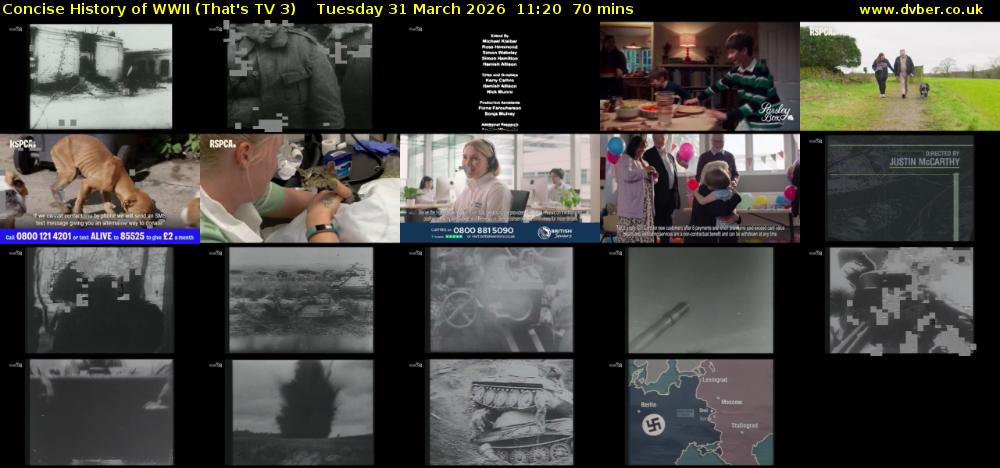 Concise History of WWII (That's TV 3) Tuesday 31 March 2026 11:20 - 12:30