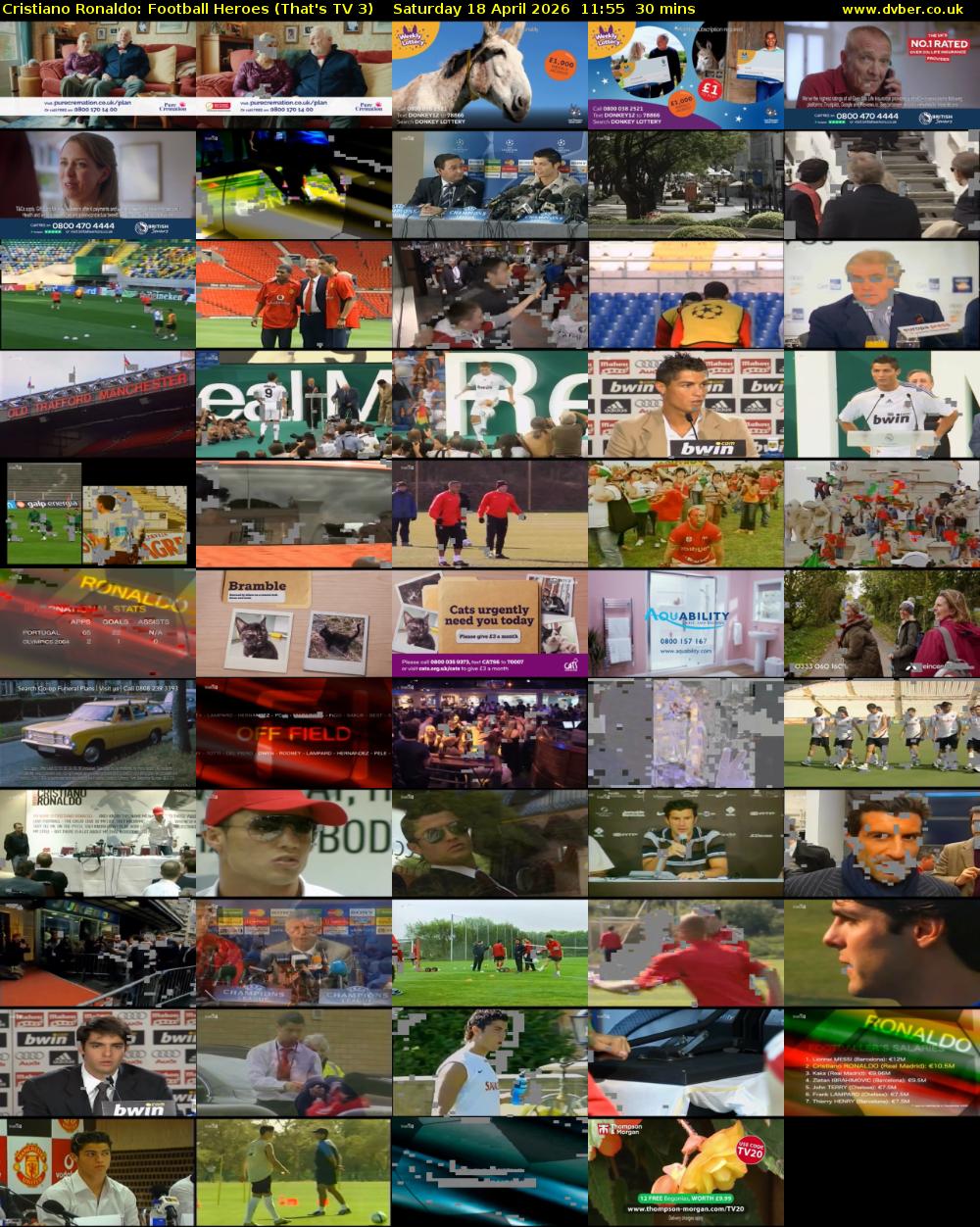 Cristiano Ronaldo: Football Heroes (That's TV 3) Saturday 18 April 2026 11:55 - 12:25