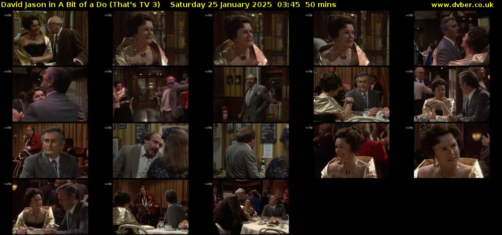 David Jason in A Bit of a Do (That's TV 3) Saturday 25 January 2025 03:45 - 04:35