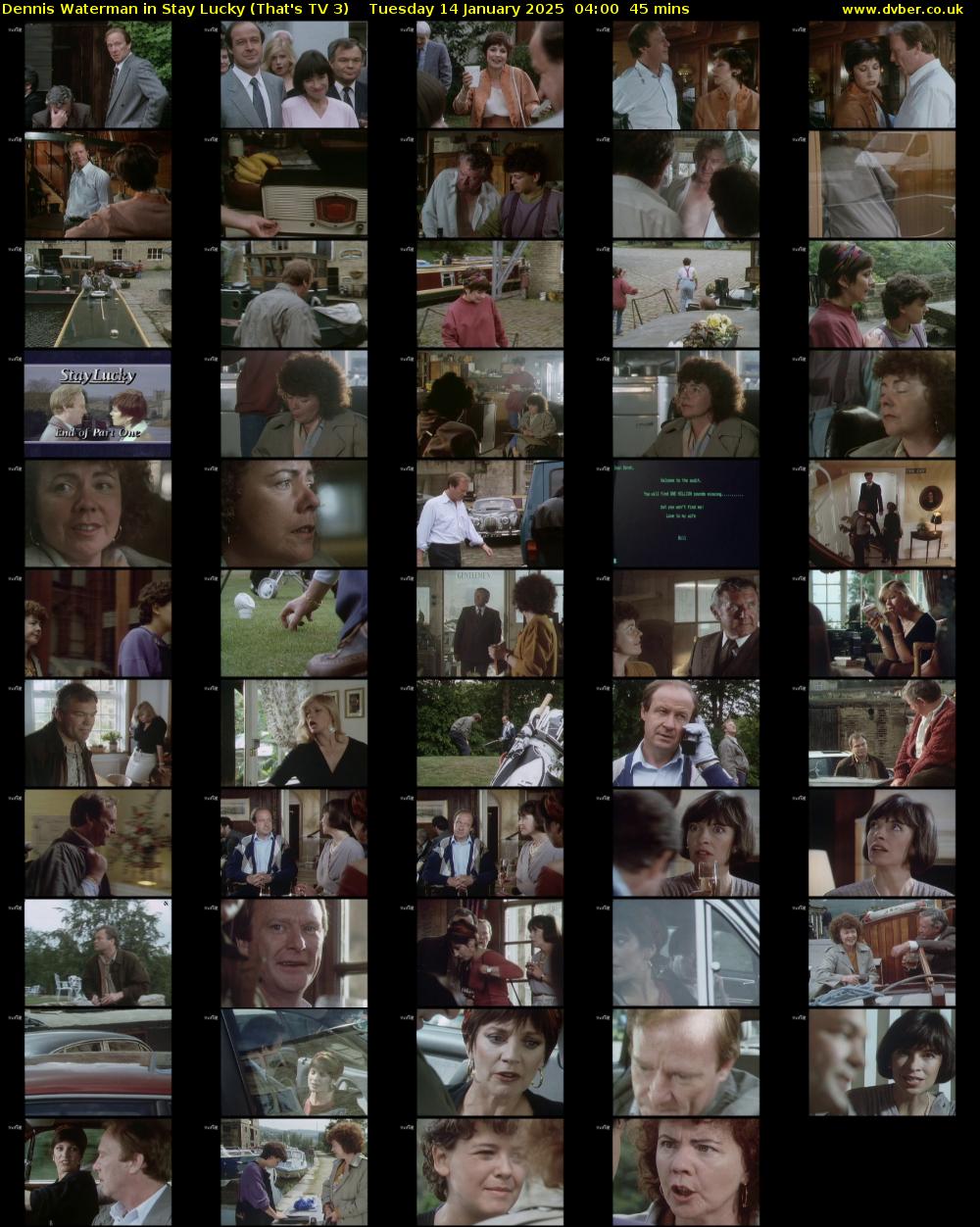Dennis Waterman in Stay Lucky (That's TV 3) Tuesday 14 January 2025 04:00 - 04:45