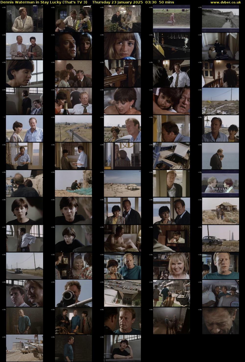 Dennis Waterman in Stay Lucky (That's TV 3) Thursday 23 January 2025 03:30 - 04:20