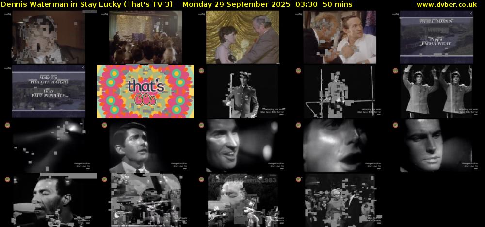 Dennis Waterman in Stay Lucky (That's TV 3) Monday 29 September 2025 03:30 - 04:20