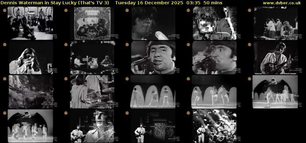 Dennis Waterman in Stay Lucky (That's TV 3) Tuesday 16 December 2025 03:35 - 04:25