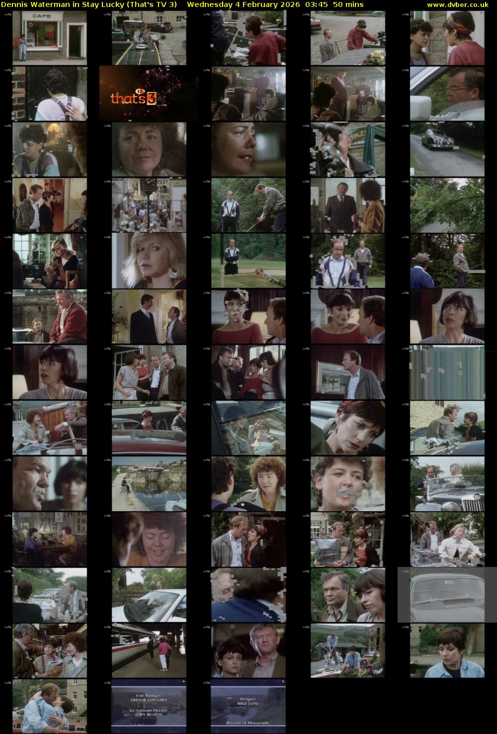 Dennis Waterman in Stay Lucky (That's TV 3) Wednesday 4 February 2026 03:45 - 04:35