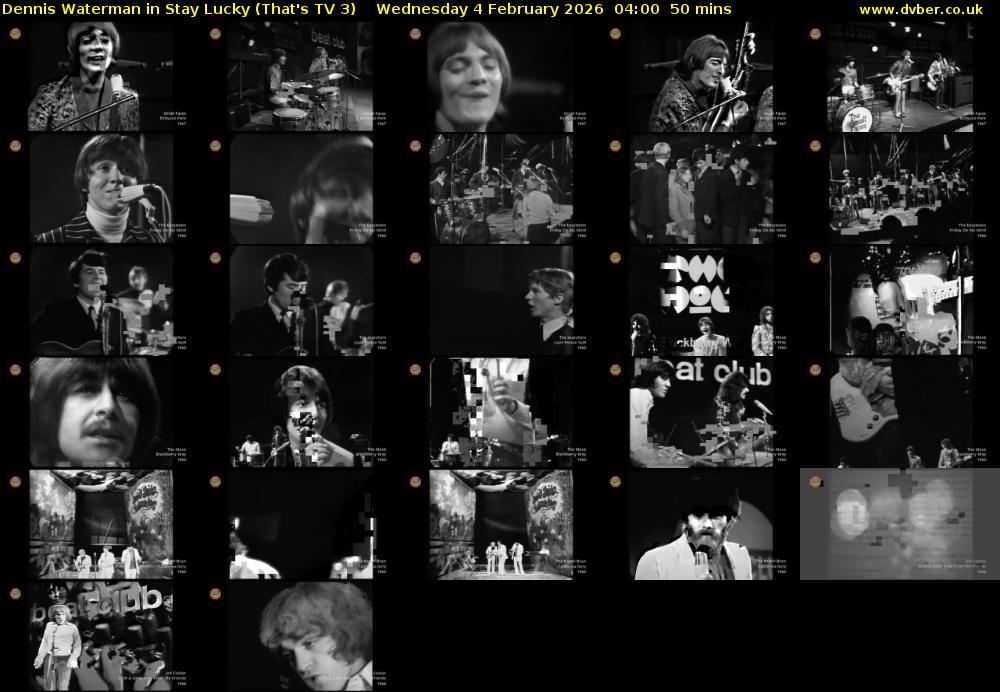 Dennis Waterman in Stay Lucky (That's TV 3) Wednesday 4 February 2026 04:00 - 04:50