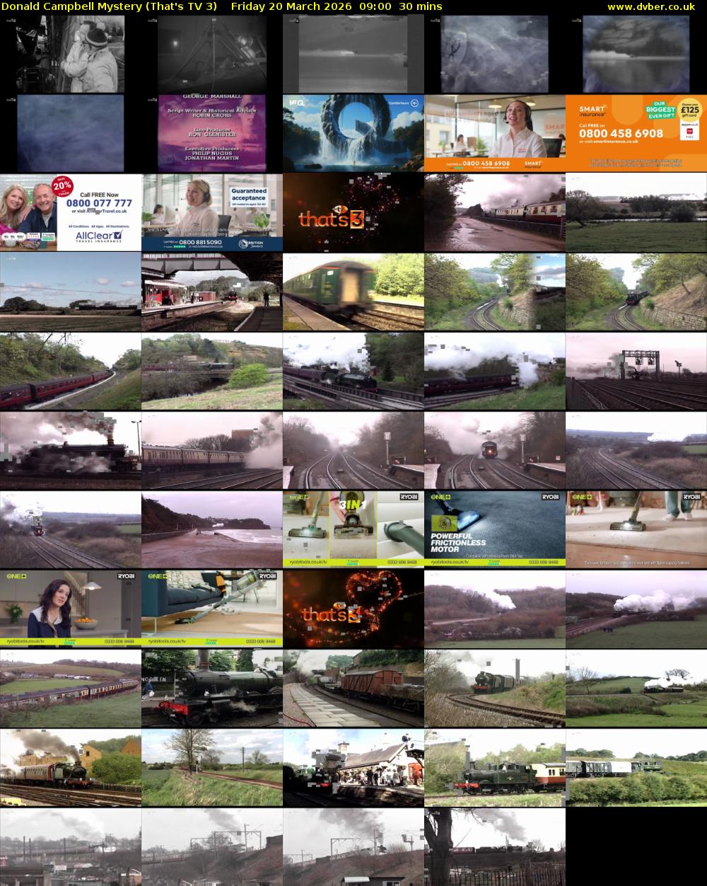 Donald Campbell Mystery (That's TV 3) Friday 20 March 2026 09:00 - 09:30