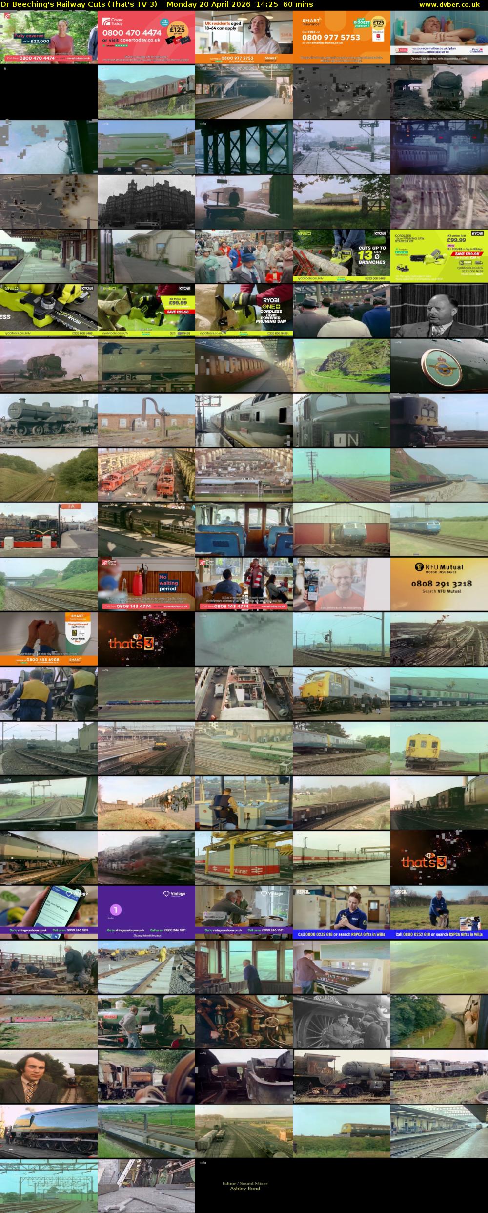 Dr Beeching's Railway Cuts (That's TV 3) Monday 20 April 2026 14:25 - 15:25
