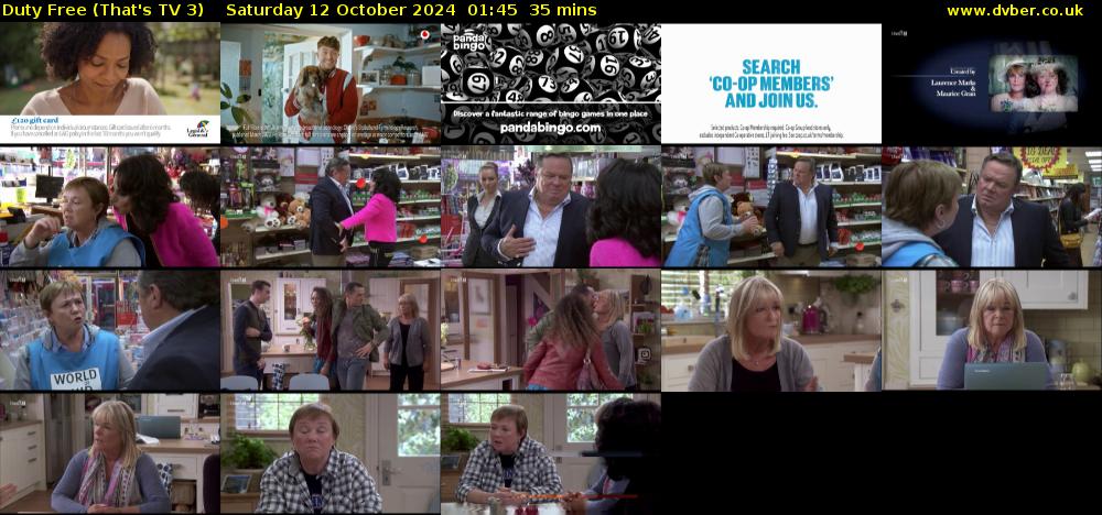 Duty Free (That's TV 3) Saturday 12 October 2024 01:45 - 02:20