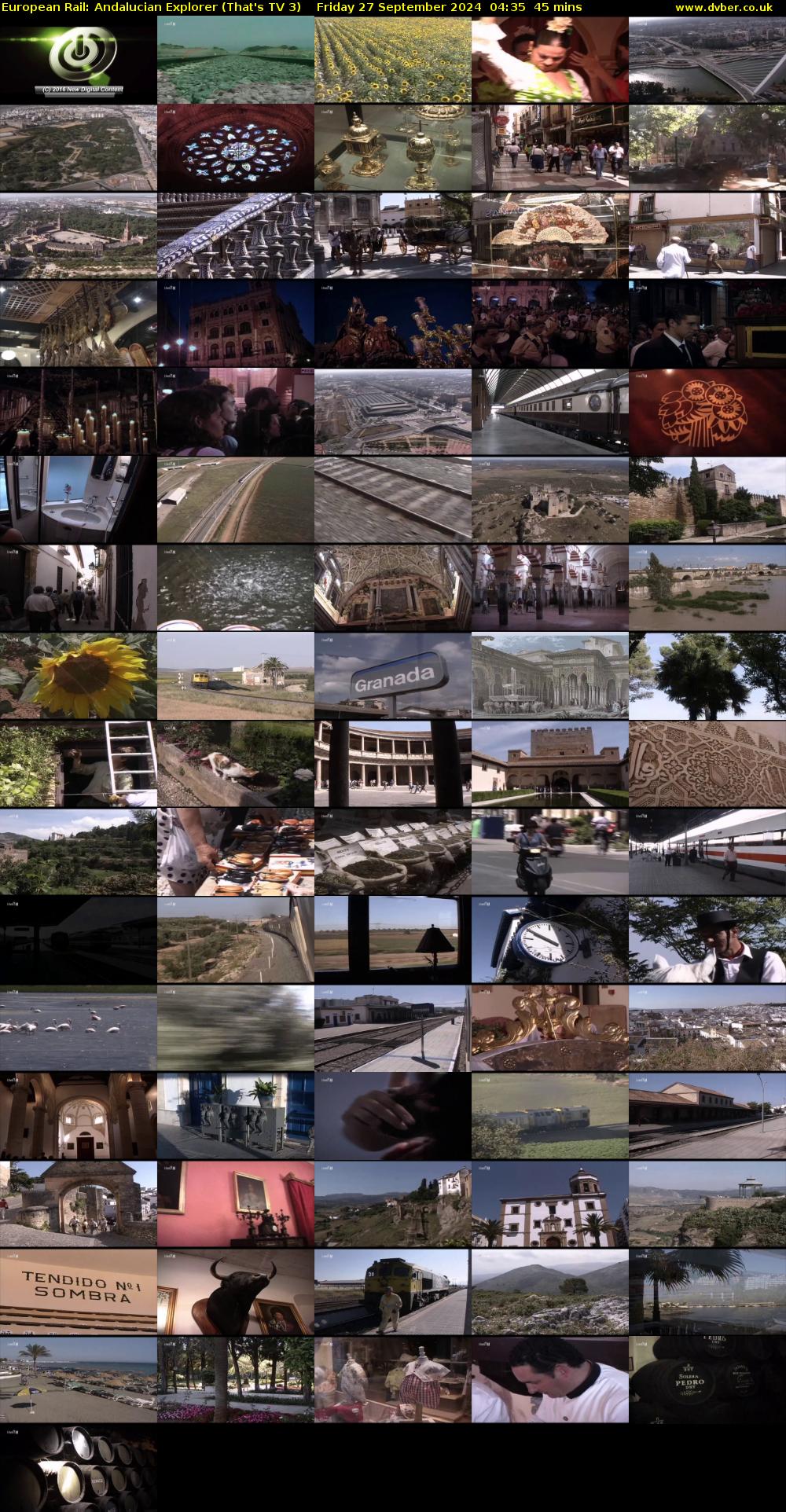 European Rail: Andalucian Explorer (That's TV 3) Friday 27 September 2024 04:35 - 05:20