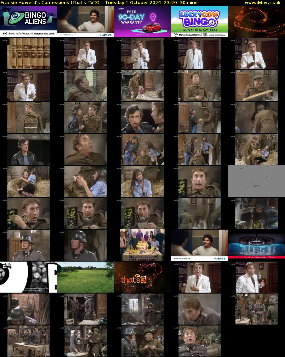 Frankie Howerd's Confessions (That's TV 3) Tuesday 1 October 2024 23:20 - 23:50