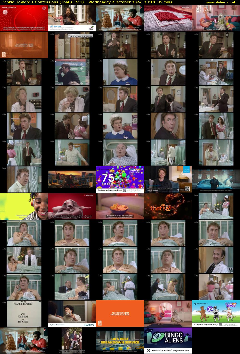 Frankie Howerd's Confessions (That's TV 3) Wednesday 2 October 2024 23:10 - 23:45