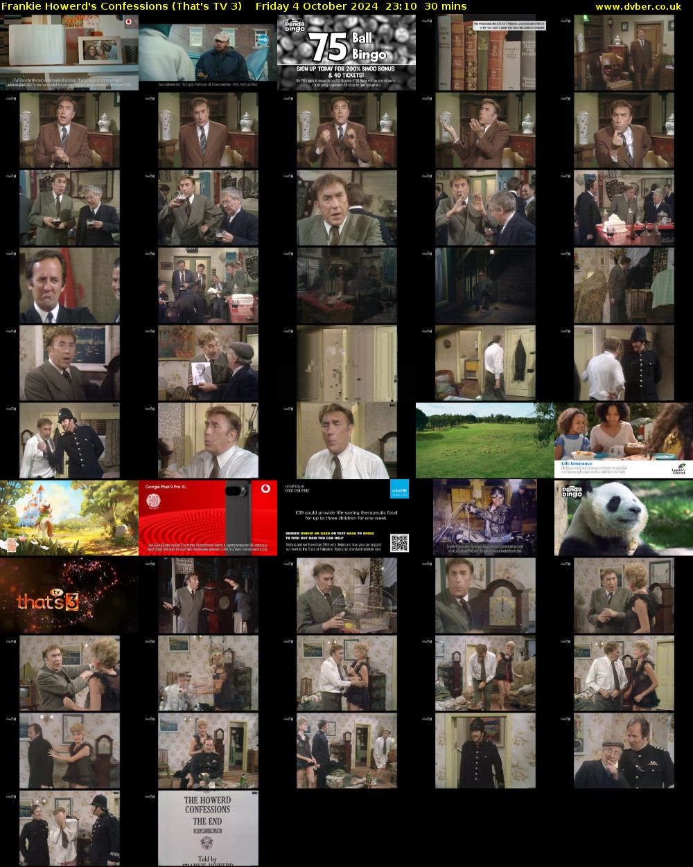 Frankie Howerd's Confessions (That's TV 3) Friday 4 October 2024 23:10 - 23:40