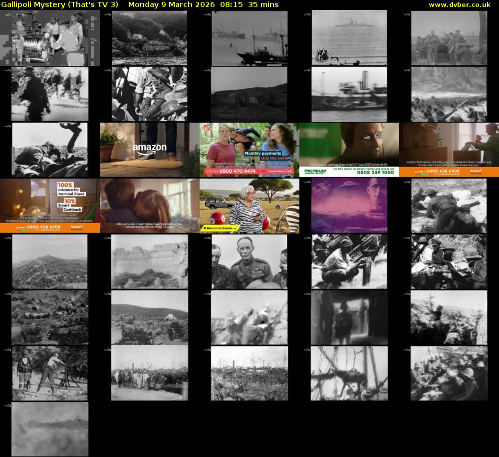 Gallipoli Mystery (That's TV 3) Monday 9 March 2026 08:15 - 08:50