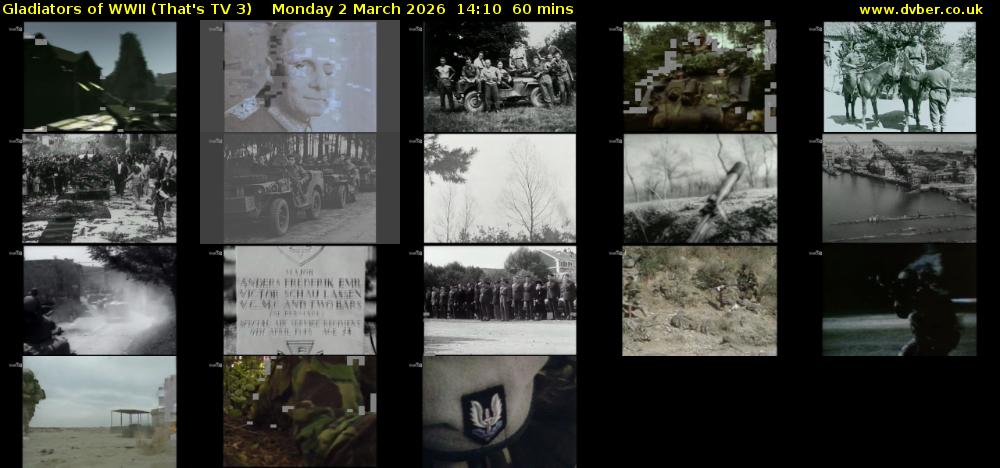 Gladiators of WWII (That's TV 3) Monday 2 March 2026 14:10 - 15:10
