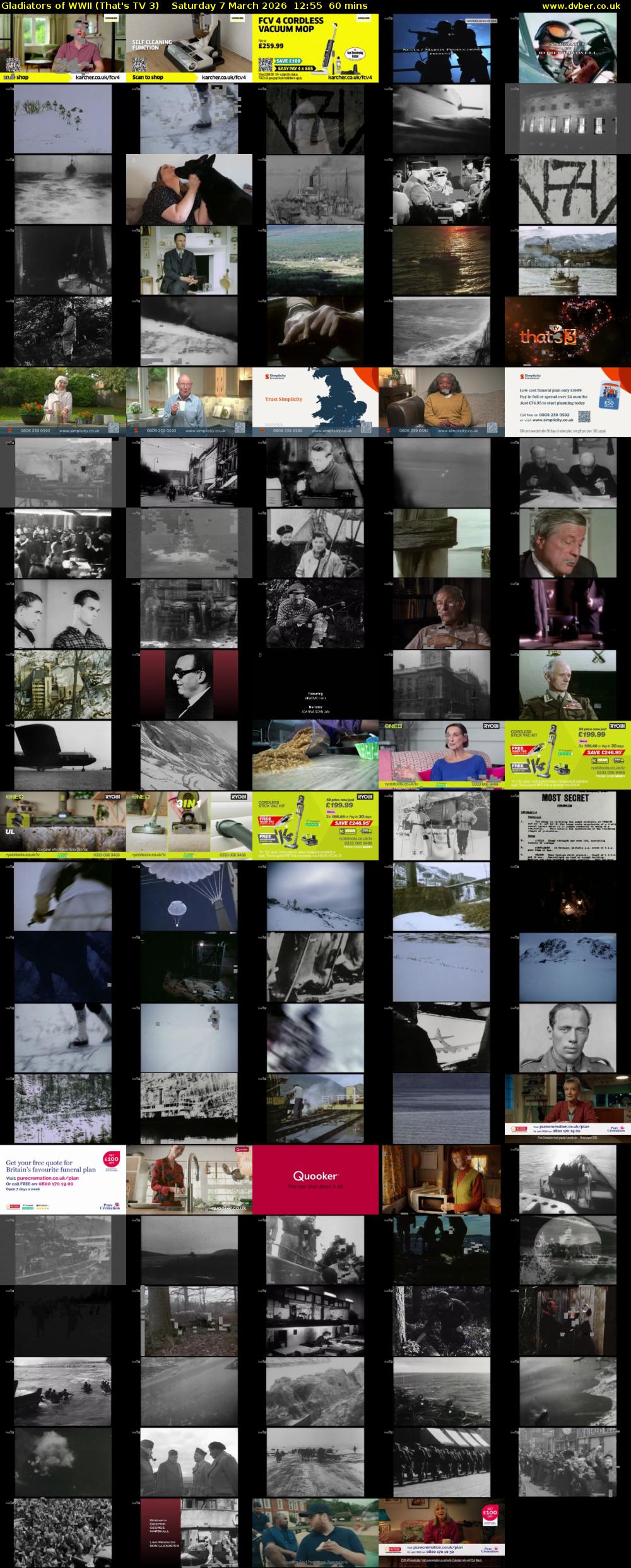 Gladiators of WWII (That's TV 3) Saturday 7 March 2026 12:55 - 13:55