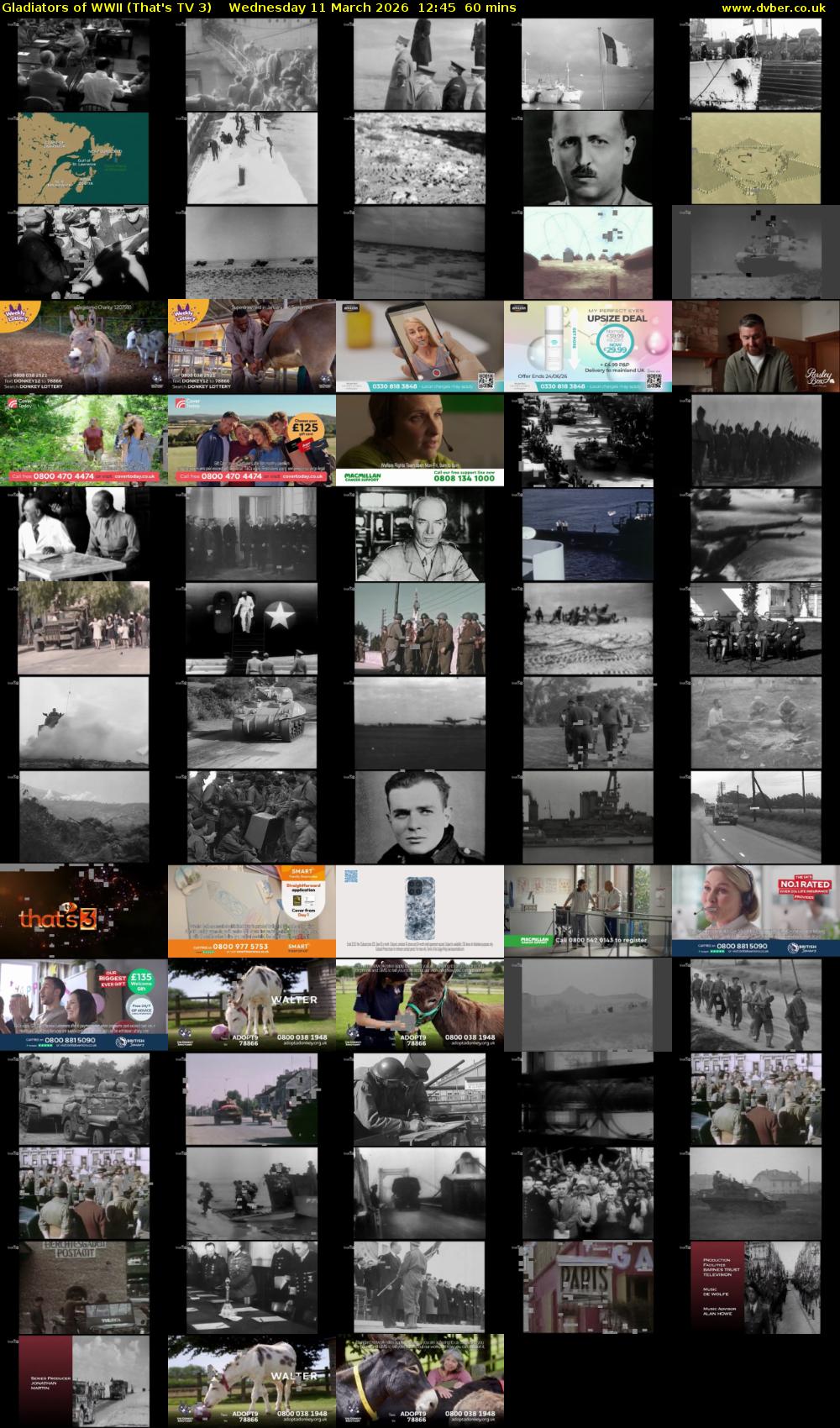 Gladiators of WWII (That's TV 3) Wednesday 11 March 2026 12:45 - 13:45