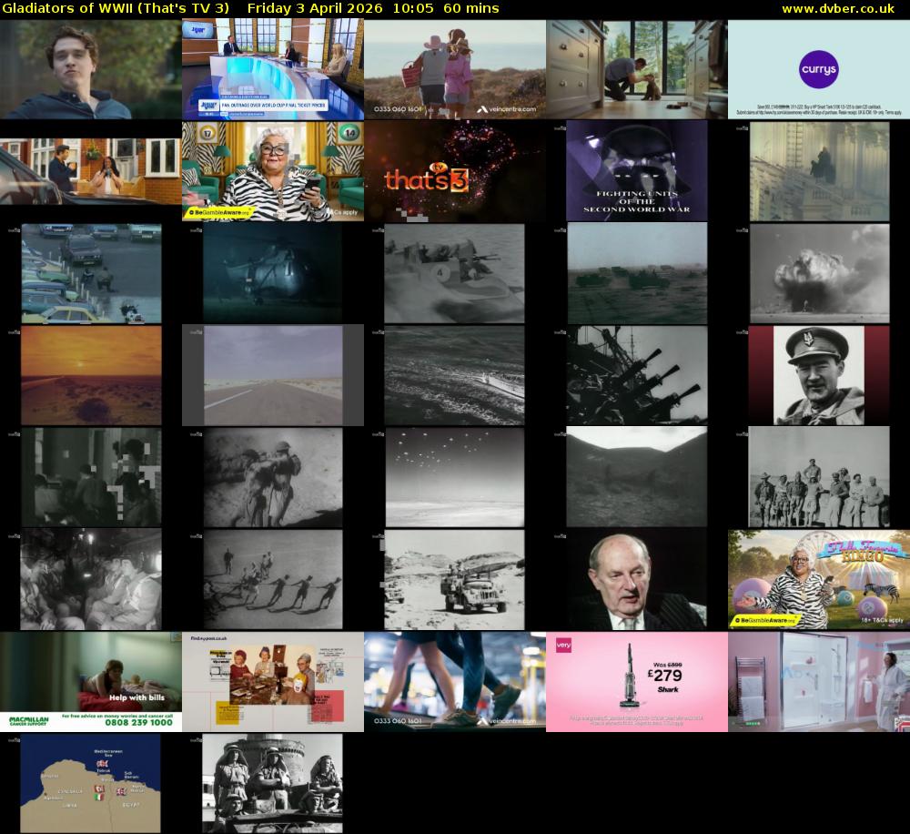 Gladiators of WWII (That's TV 3) Friday 3 April 2026 10:05 - 11:05