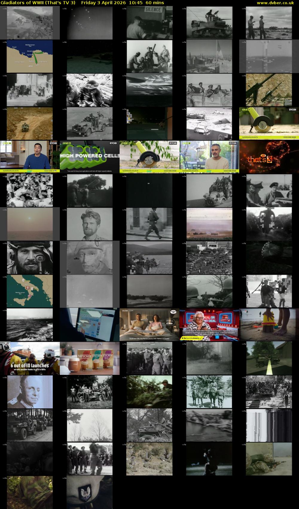 Gladiators of WWII (That's TV 3) Friday 3 April 2026 10:45 - 11:45