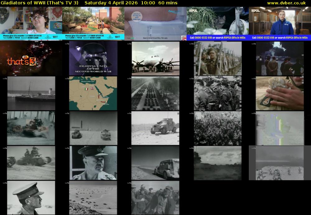Gladiators of WWII (That's TV 3) Saturday 4 April 2026 10:00 - 11:00