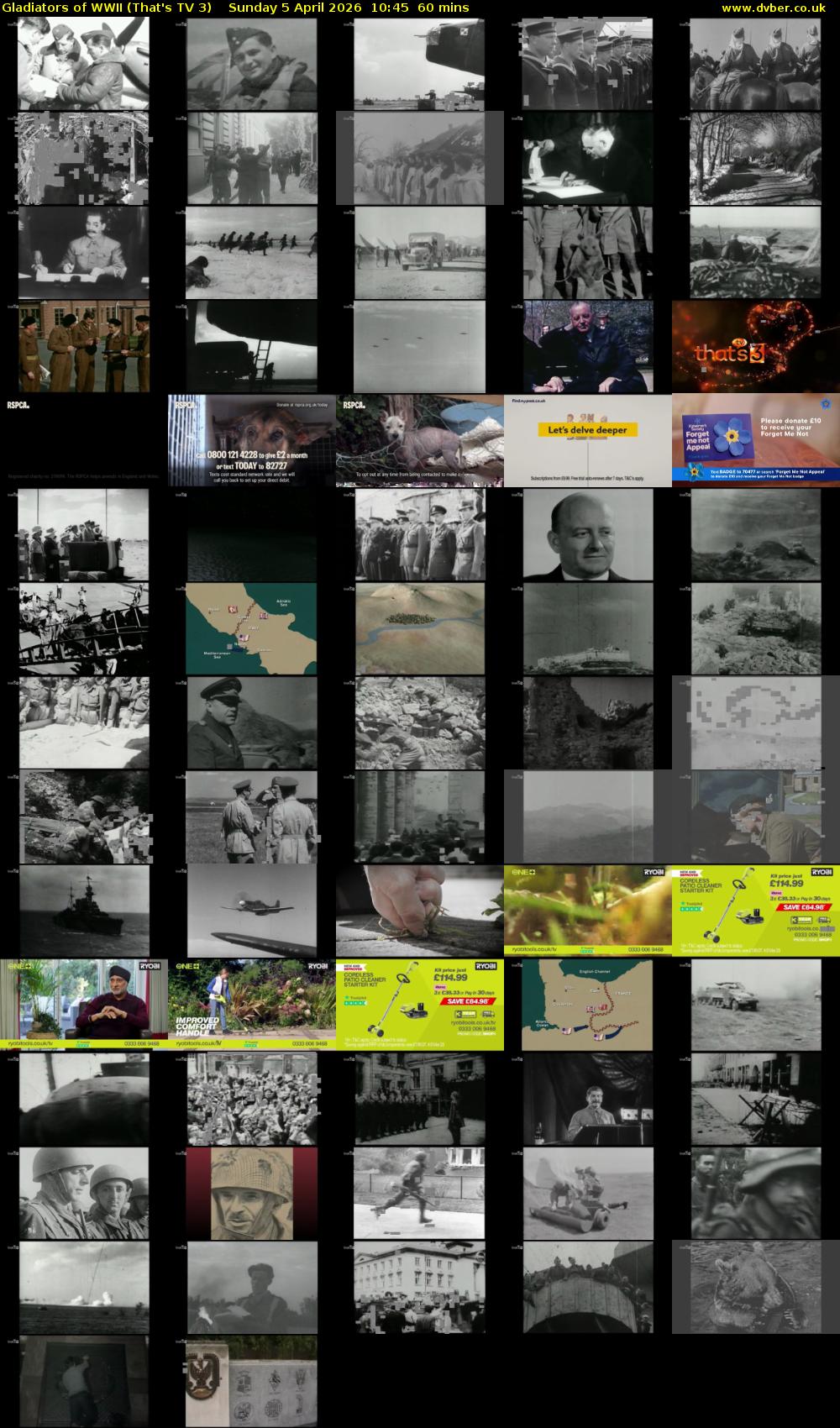 Gladiators of WWII (That's TV 3) Sunday 5 April 2026 10:45 - 11:45