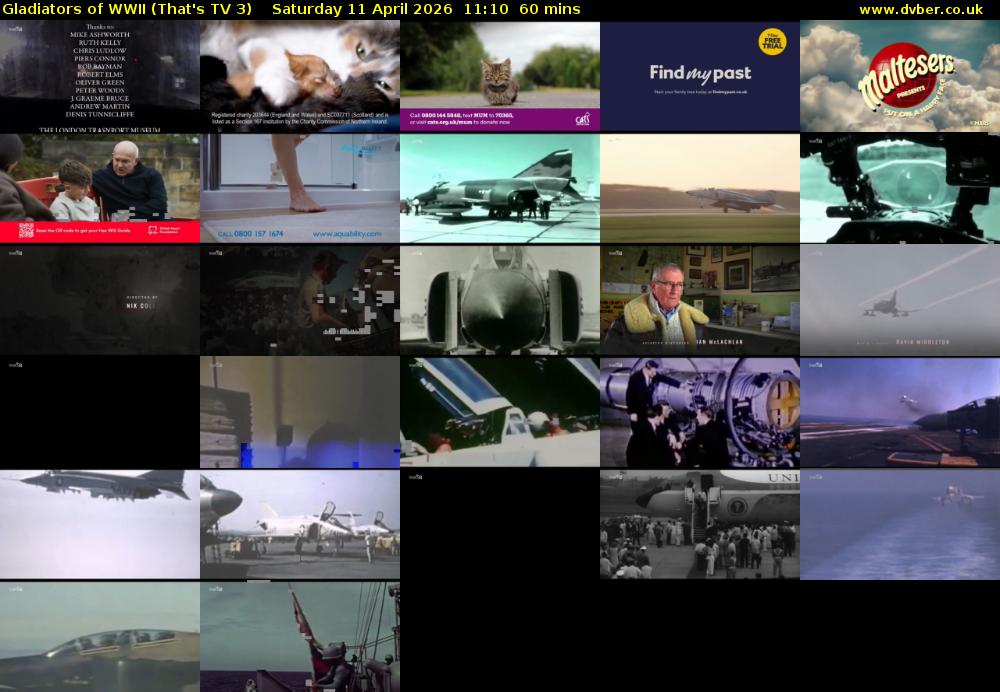 Gladiators of WWII (That's TV 3) Saturday 11 April 2026 11:10 - 12:10