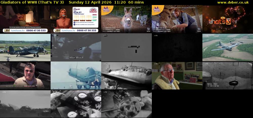 Gladiators of WWII (That's TV 3) Sunday 12 April 2026 11:20 - 12:20
