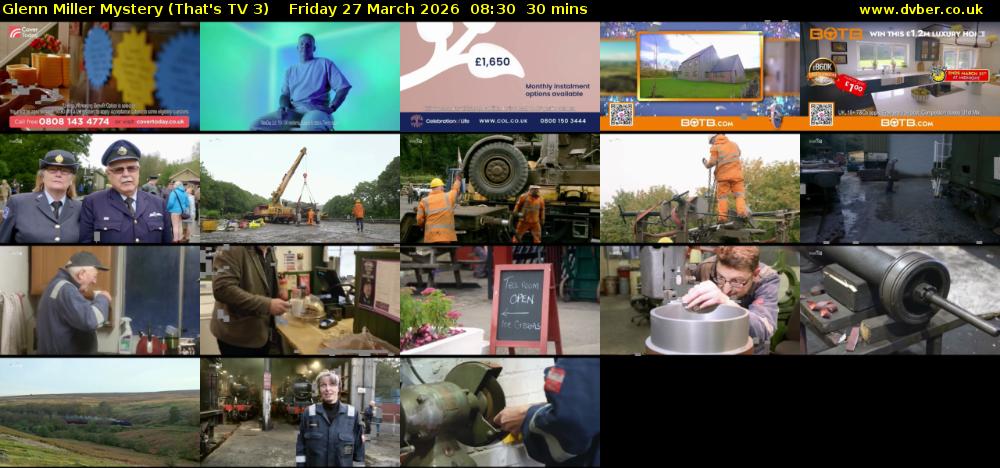 Glenn Miller Mystery (That's TV 3) Friday 27 March 2026 08:30 - 09:00