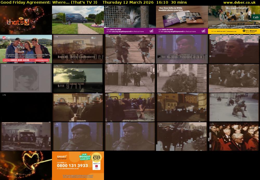 Good Friday Agreement: Where... (That's TV 3) Thursday 12 March 2026 16:10 - 16:40