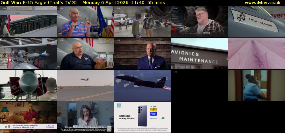 Gulf War: F-15 Eagle (That's TV 3) Monday 6 April 2026 11:40 - 12:35