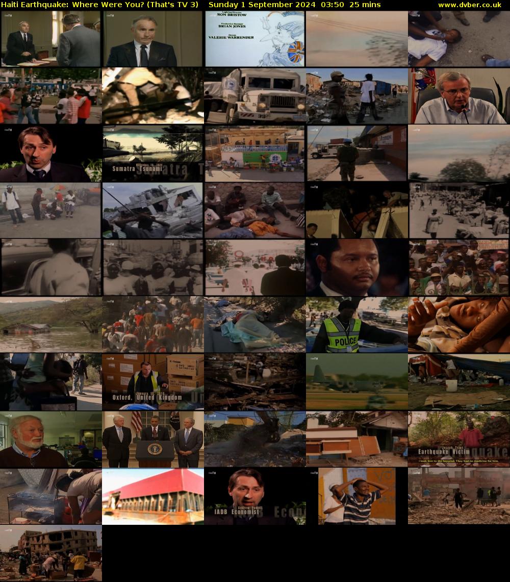 Haiti Earthquake: Where Were You? (That's TV 3) Sunday 1 September 2024 03:50 - 04:15