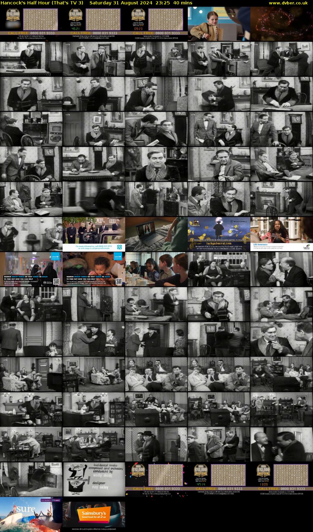 Hancock's Half Hour (That's TV 3) Saturday 31 August 2024 23:25 - 00:05