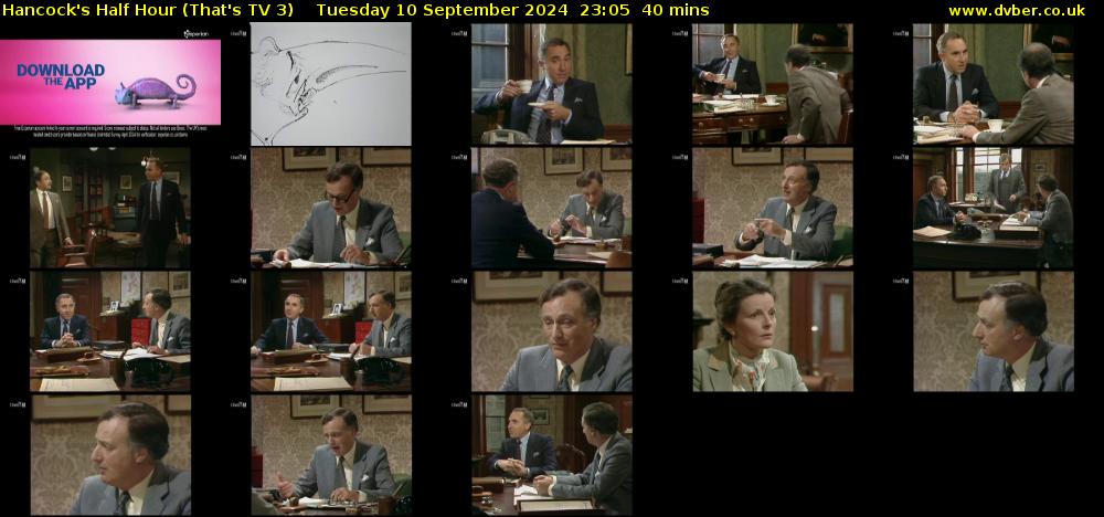 Hancock's Half Hour (That's TV 3) Tuesday 10 September 2024 23:05 - 23:45