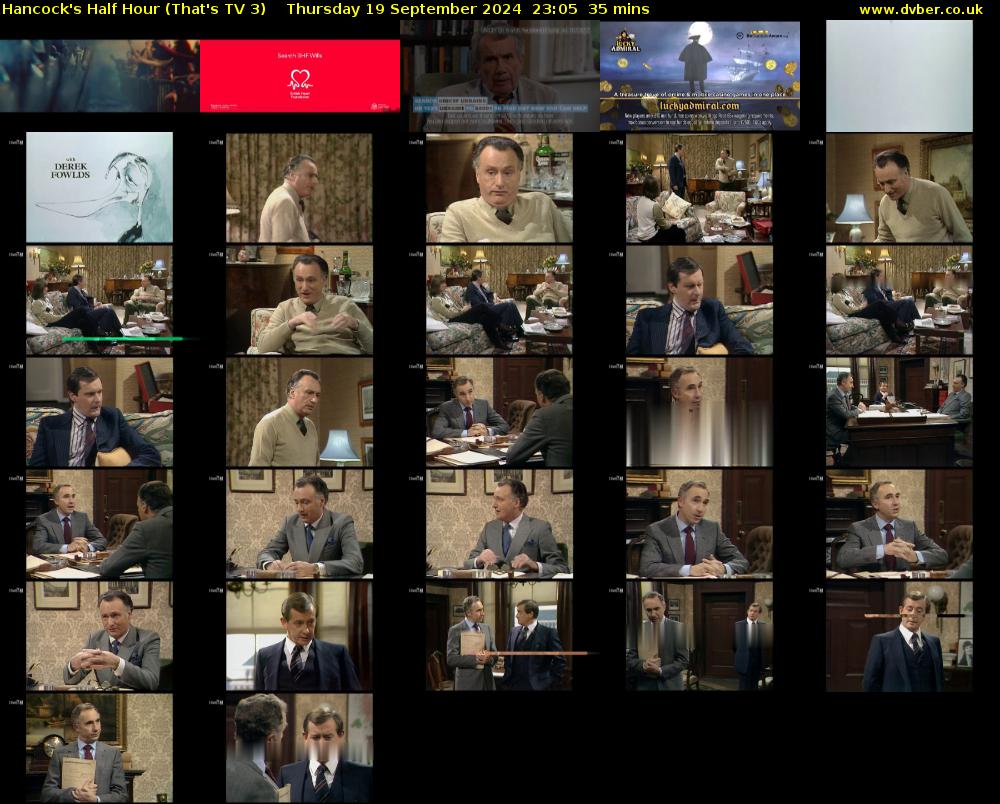 Hancock's Half Hour (That's TV 3) Thursday 19 September 2024 23:05 - 23:40