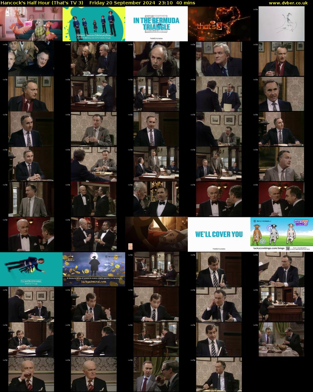 Hancock's Half Hour (That's TV 3) Friday 20 September 2024 23:10 - 23:50