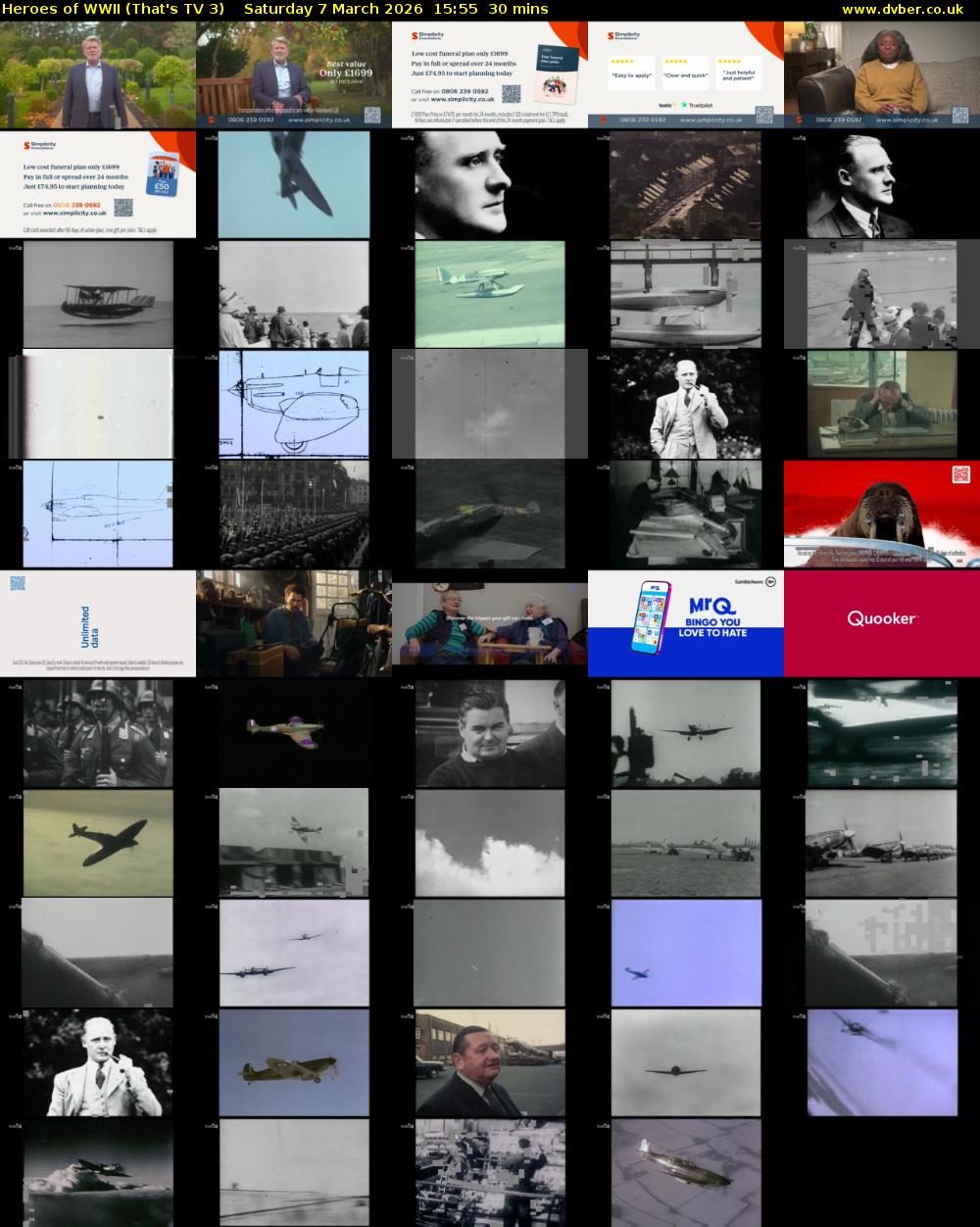 Heroes of WWII (That's TV 3) Saturday 7 March 2026 15:55 - 16:25