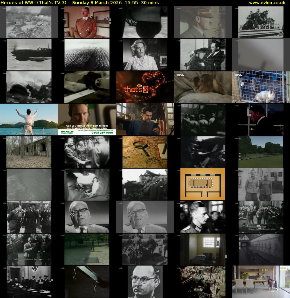Heroes of WWII (That's TV 3) Sunday 8 March 2026 15:55 - 16:25