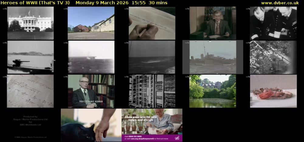 Heroes of WWII (That's TV 3) Monday 9 March 2026 15:55 - 16:25