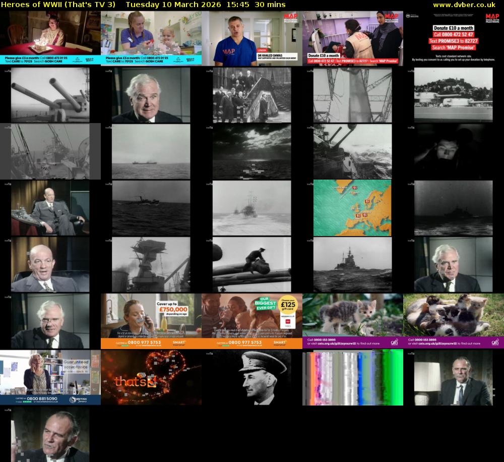 Heroes of WWII (That's TV 3) Tuesday 10 March 2026 15:45 - 16:15