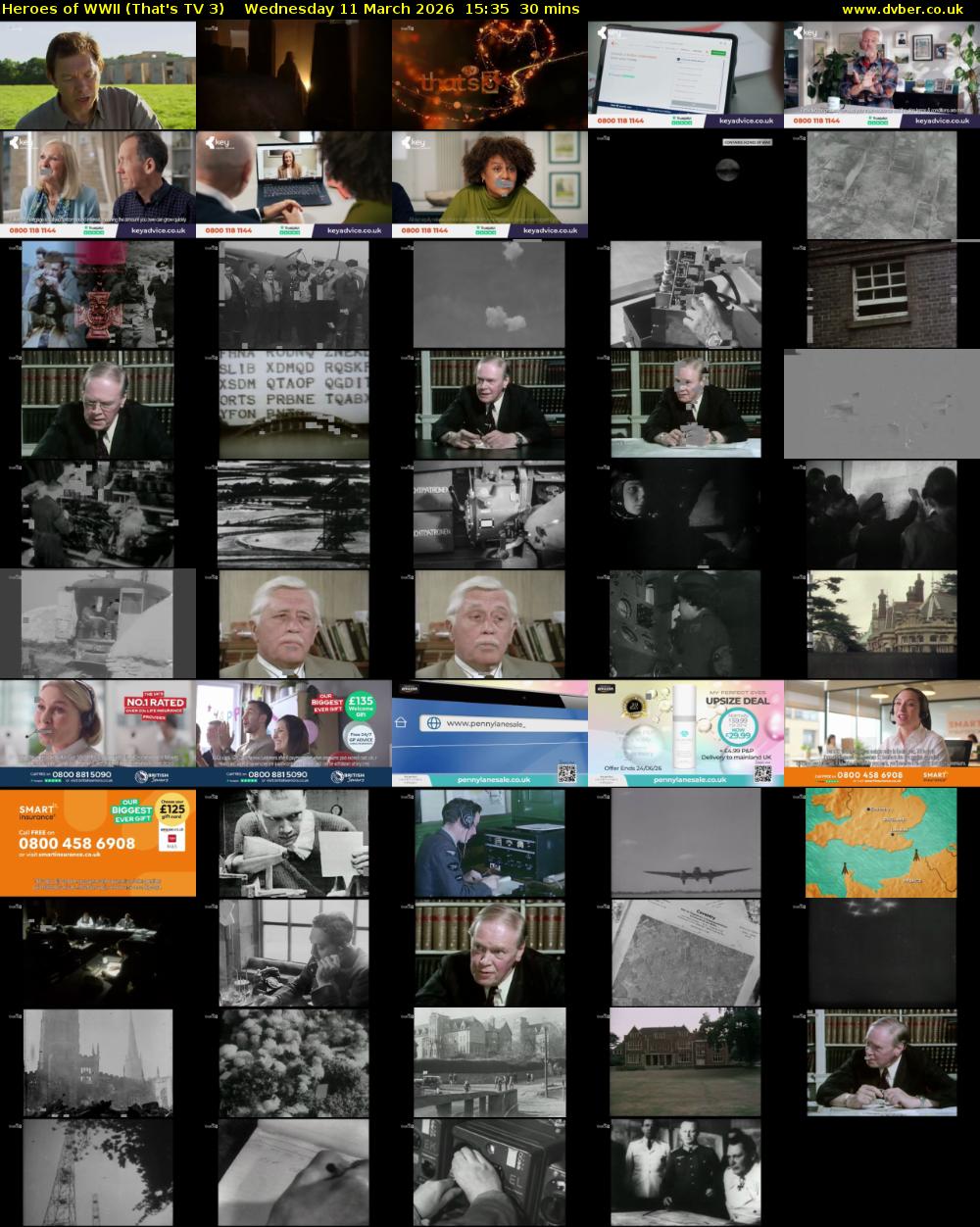 Heroes of WWII (That's TV 3) Wednesday 11 March 2026 15:35 - 16:05