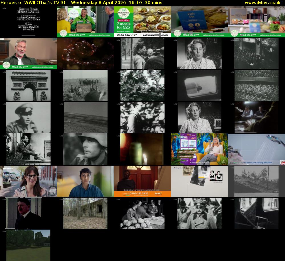 Heroes of WWII (That's TV 3) Wednesday 8 April 2026 16:10 - 16:40