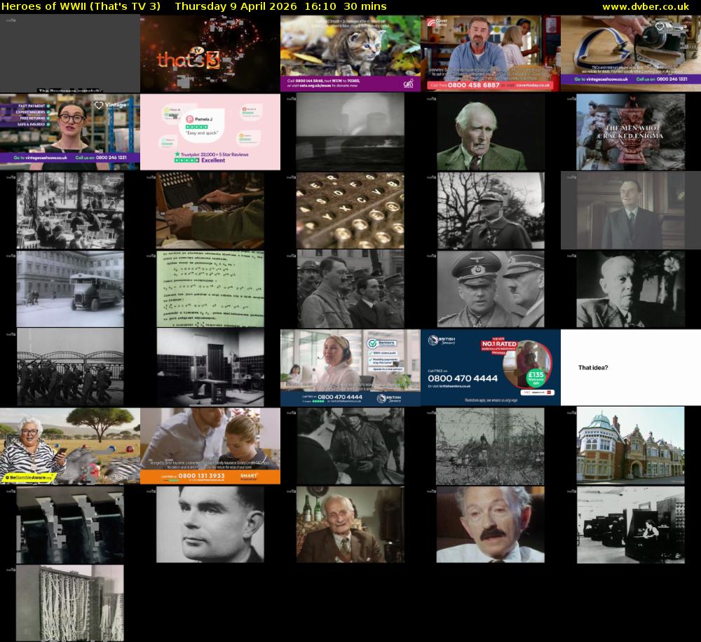 Heroes of WWII (That's TV 3) Thursday 9 April 2026 16:10 - 16:40