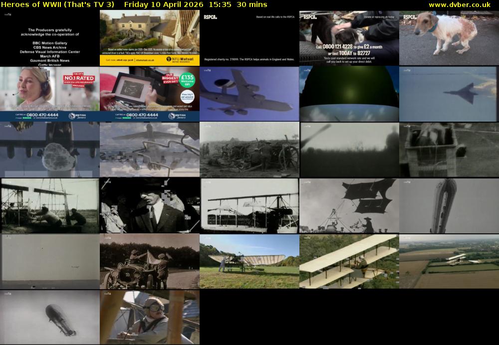 Heroes of WWII (That's TV 3) Friday 10 April 2026 15:35 - 16:05