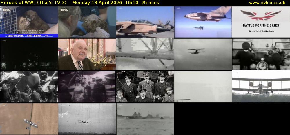 Heroes of WWII (That's TV 3) Monday 13 April 2026 16:10 - 16:35