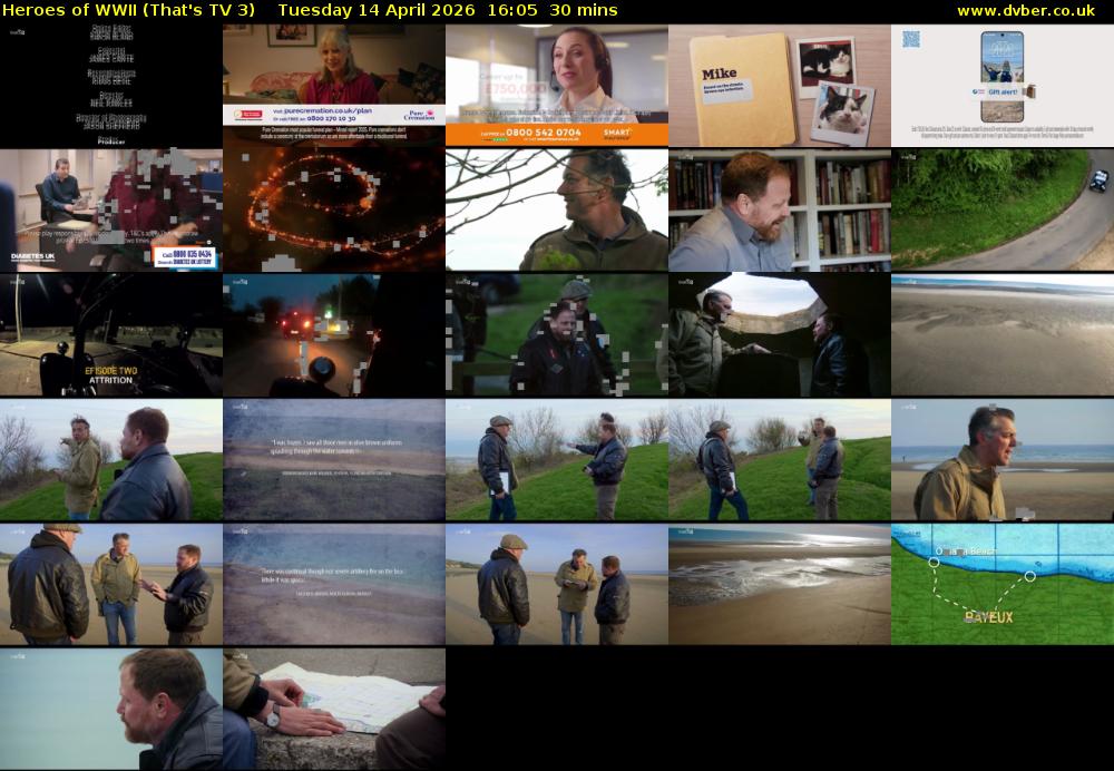 Heroes of WWII (That's TV 3) Tuesday 14 April 2026 16:05 - 16:35